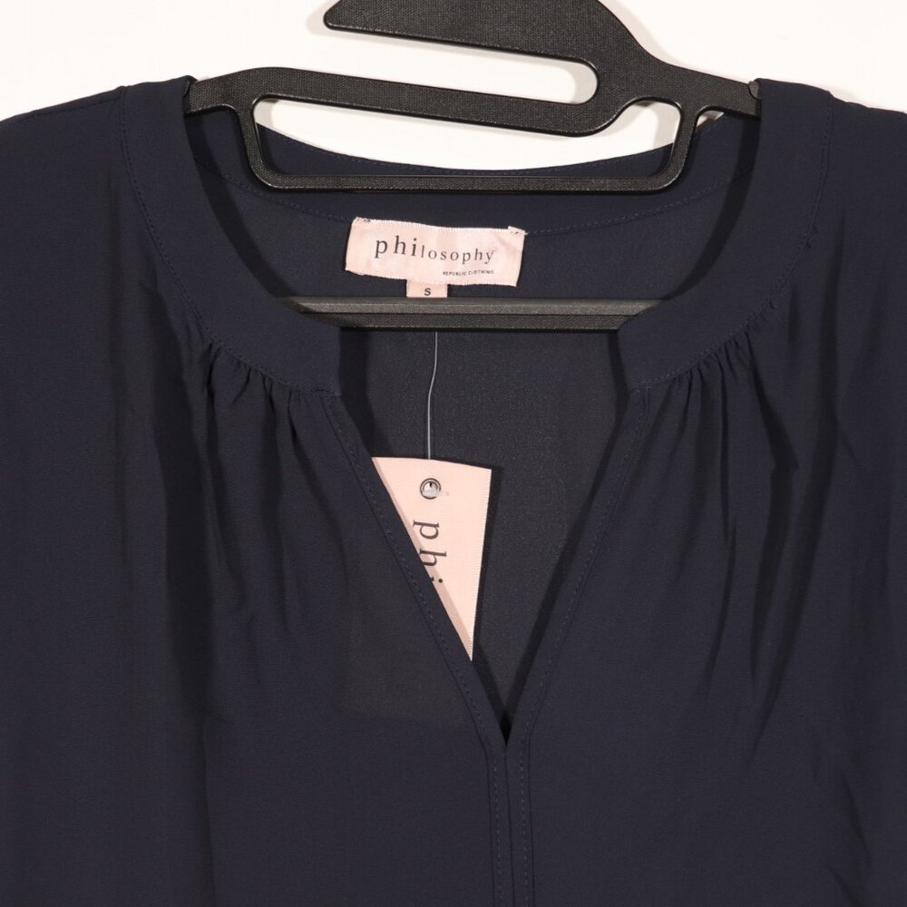 NWT Philosophy Navy Blouse Size Small - Picture 7 of 11